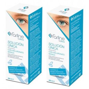 FARLINE OPTICA SOLUCION UNICA CON HIALURONICO 2 ENVASES 500 ml DUPLO